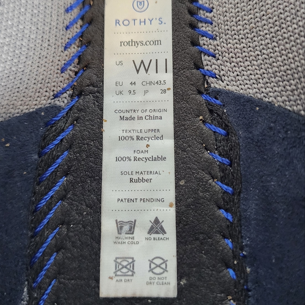 Rothy's The Point Cloud Grey Birdseye Casual Career Flats Size 11 - Picture 11 of 14